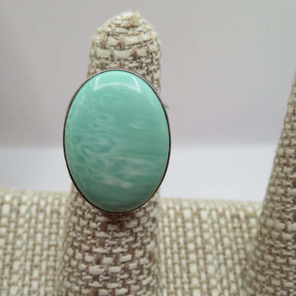 Desert Rose Trading Variscite Sterling Silver Ring Size 6 - Picture 2 of 14